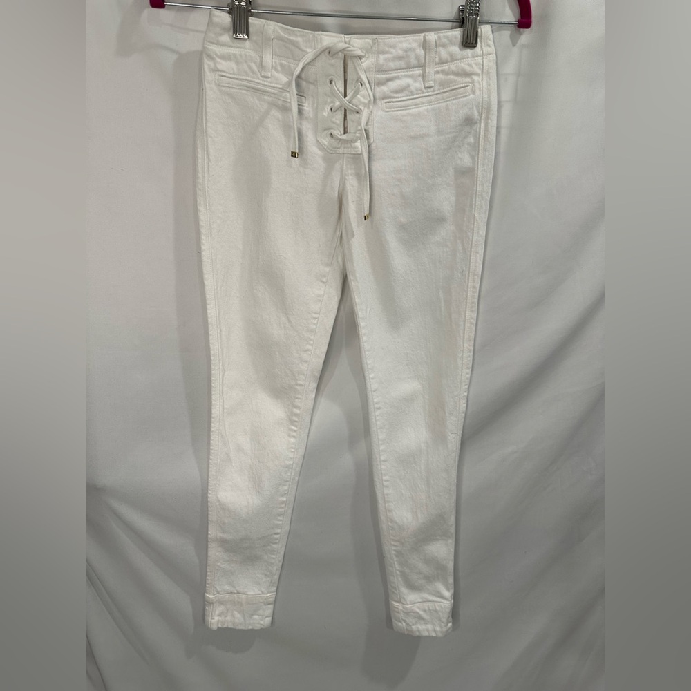 Juicy Couture White Lace-Up Skinny Jeans size 24